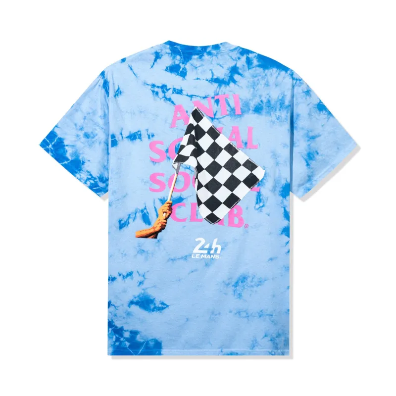 Chequered Flag Tie-Dye Tee - Sky Blue made by Anti Social Social Club