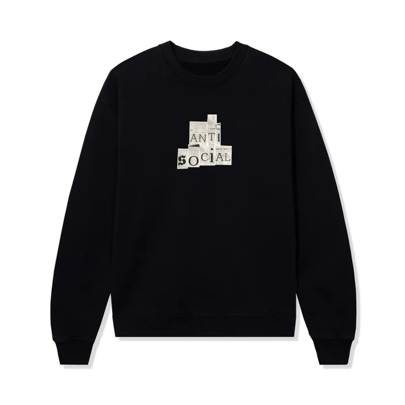 ASSC x Fragment x Weekend Newspaper Crewneck  - Black made by Anti Social Social Club