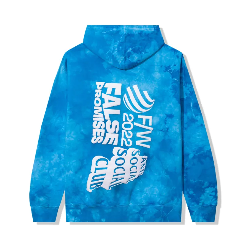 False Promises Blue Tie Dye Hoody made by Anti Social Social Club