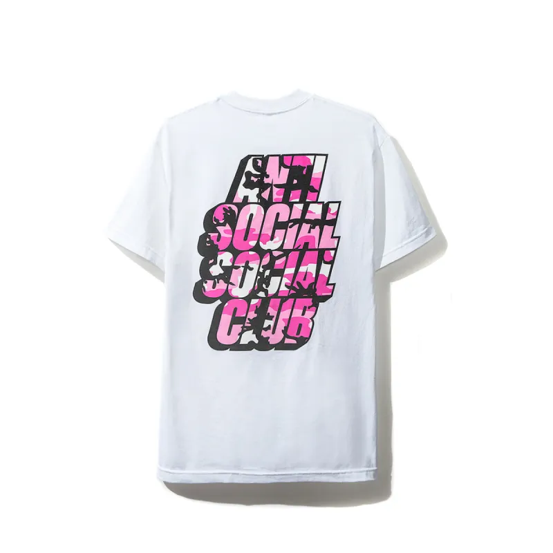 Blocked Pink Camo White Tee made by Anti Social Social Club