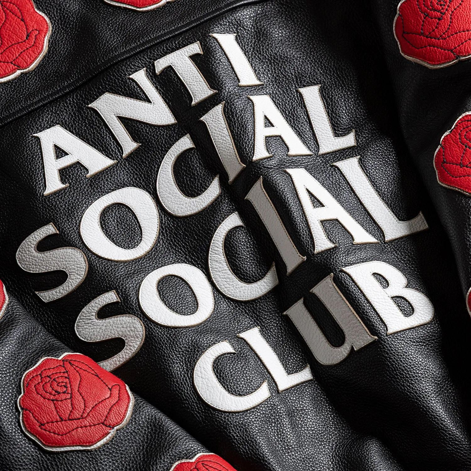 PETAL TO THE METAL LEATHER VARSITY JACKET sold by Anti Social Social Club product image thumbnail 2