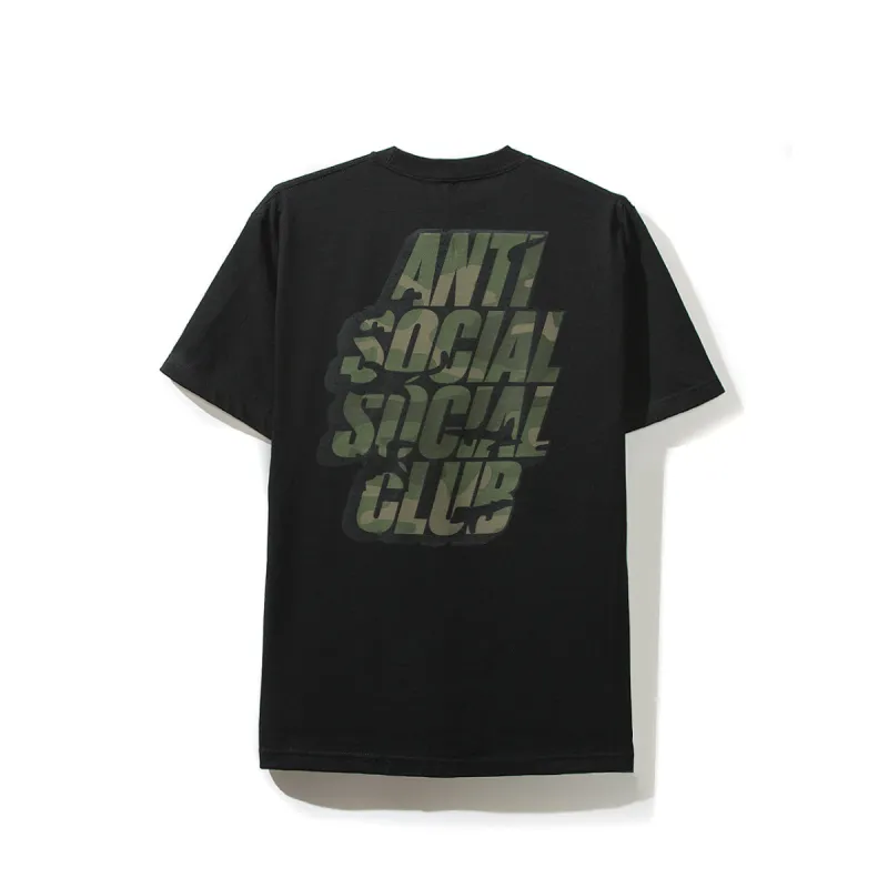 Blocked Camo Black Tee sold by Anti Social Social Club