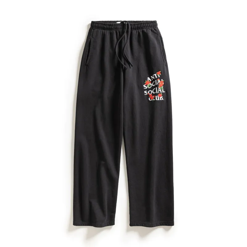 Embroidered Rose Kkotch Sweats Open Hem made by Anti Social Social Club