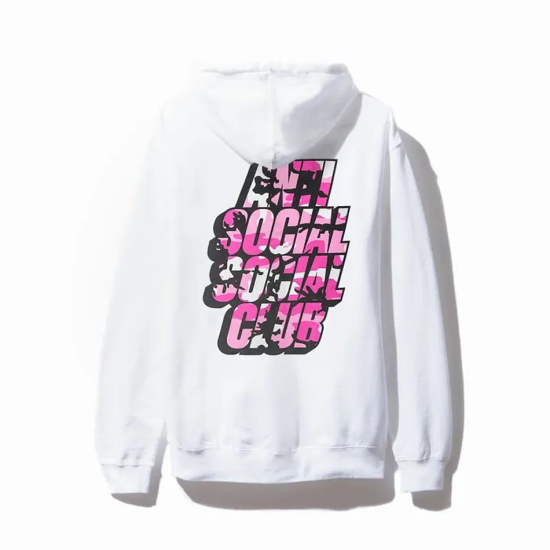 Blocked Pink Camo White Hoodie sold by Anti Social Social Club