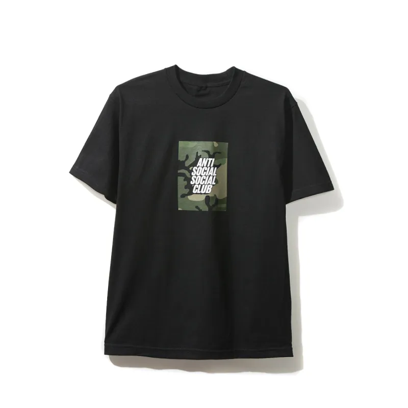 Camo Box Logo Black Tee sold by Anti Social Social Club