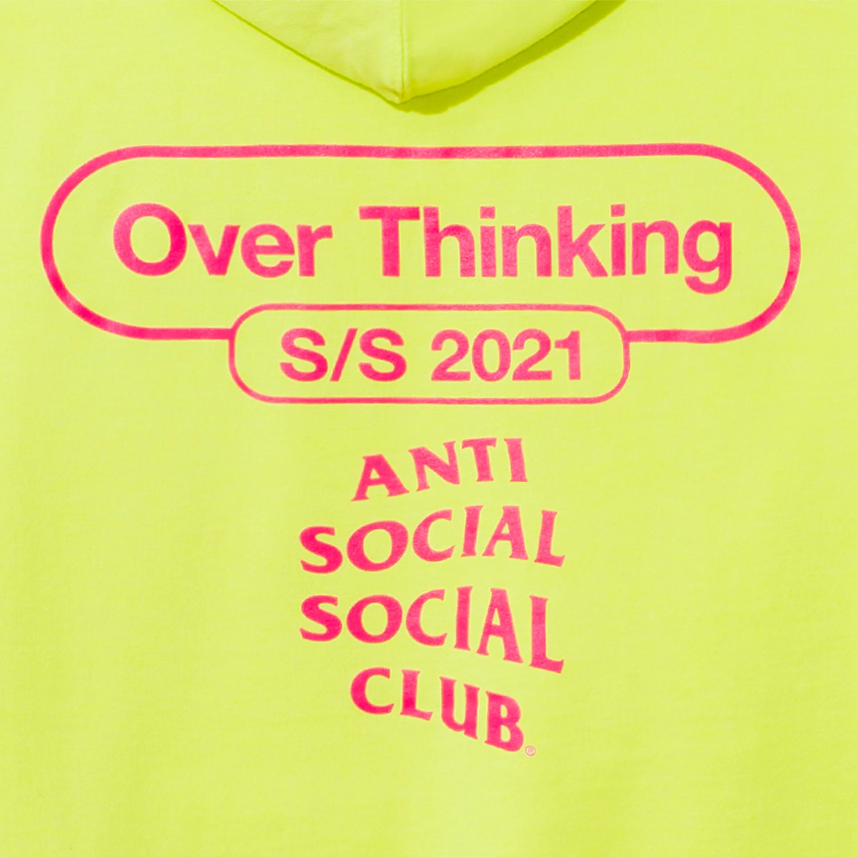 Over Thinking 21 Neon Green Hoodie sold by Anti Social Social Club product image thumbnail 3