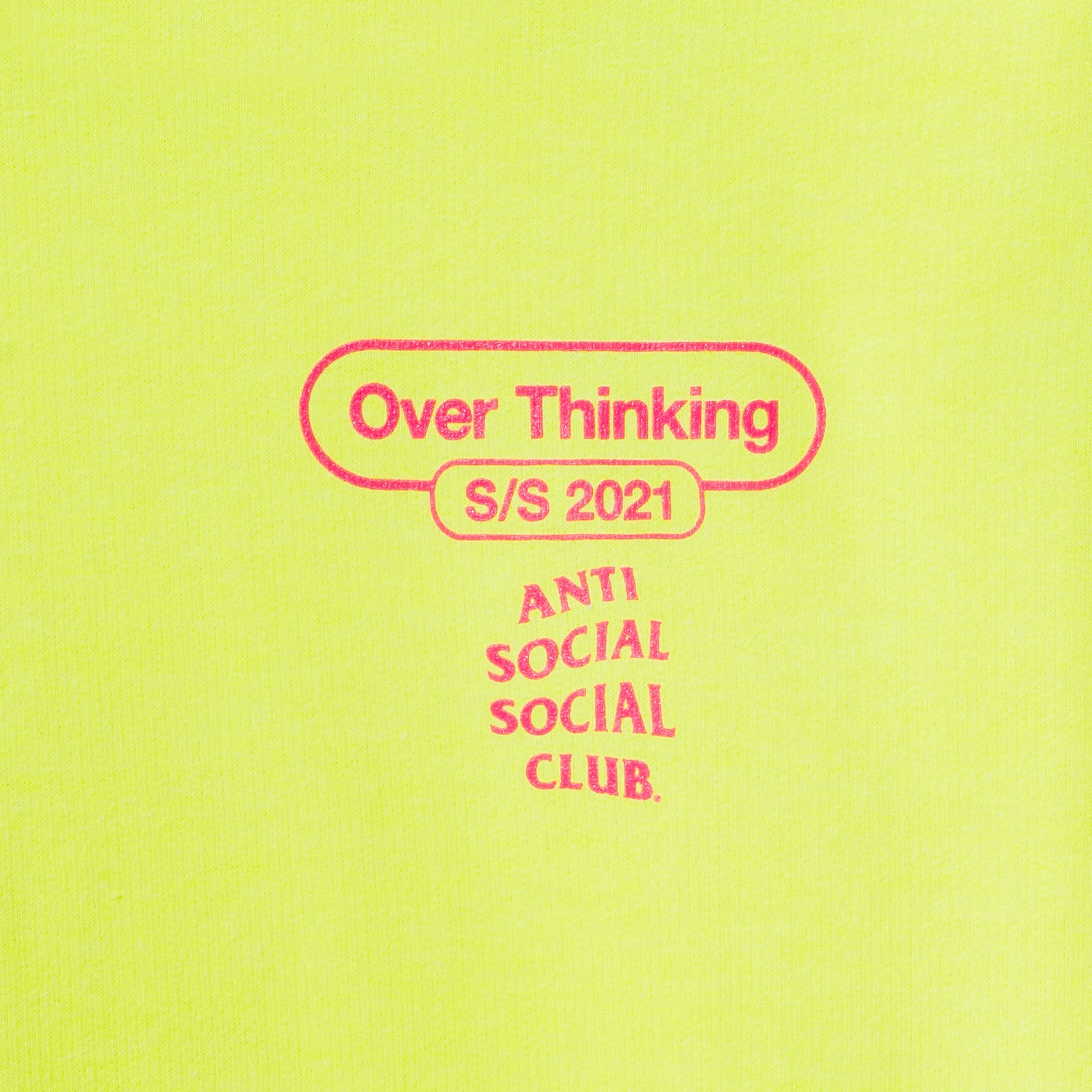 Over Thinking 21 Neon Green Hoodie sold by Anti Social Social Club product image thumbnail 4