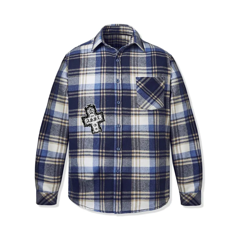 Crown Flannel - Blue/Ecru made by Anti Social Social Club