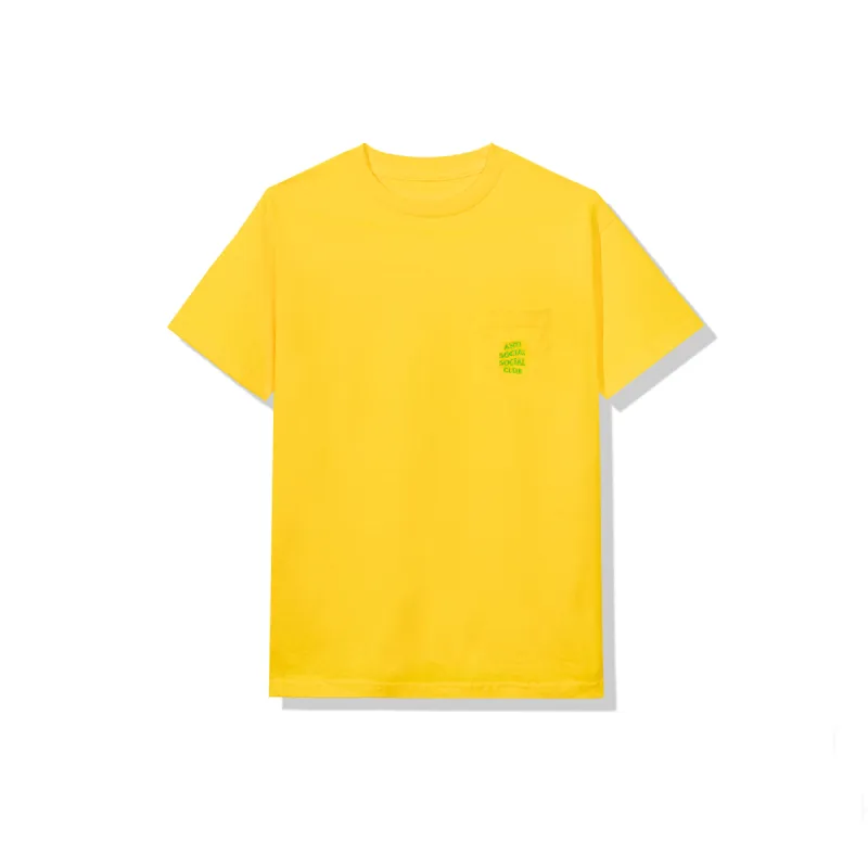 Cross My Heart Yellow Pocket Tee sold by Anti Social Social Club