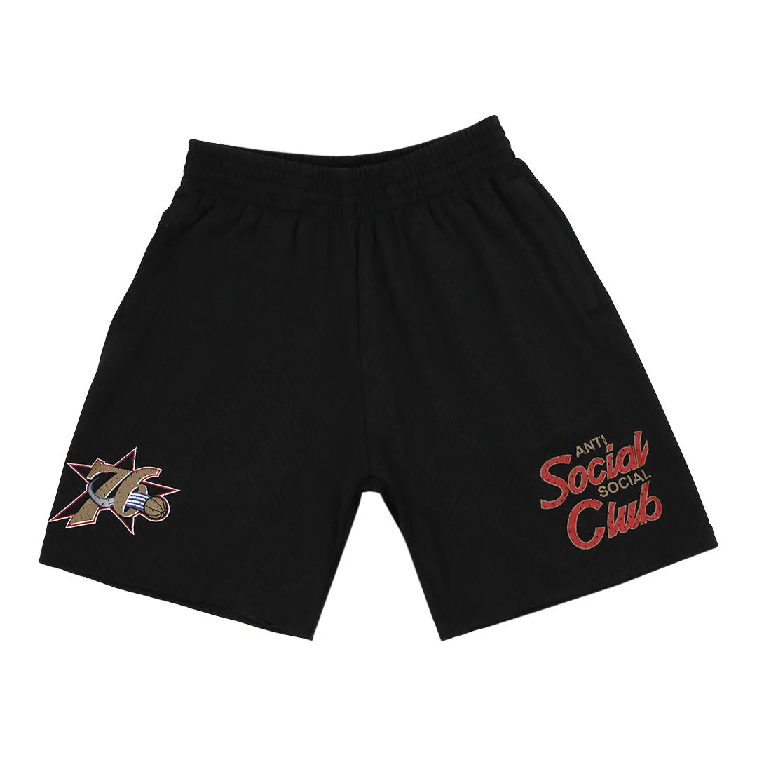 ASSC x Mitchell & Ness Philadelphia 76ers NBA Coach Script Short sold by Anti Social Social Club