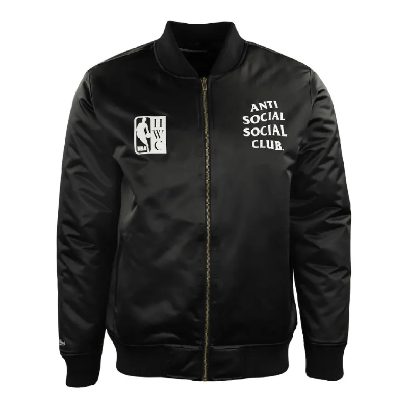 ASSC x Mitchell & Ness NBA Logo Collage Bomber Jacket made by Anti Social Social Club