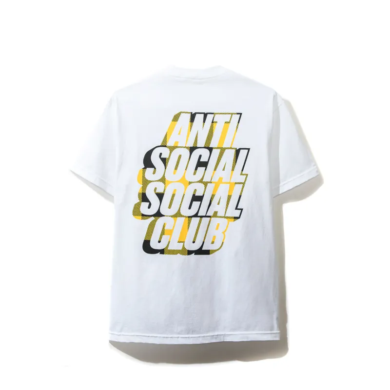 Blocked Yellow Plaid White Tee made by Anti Social Social Club
