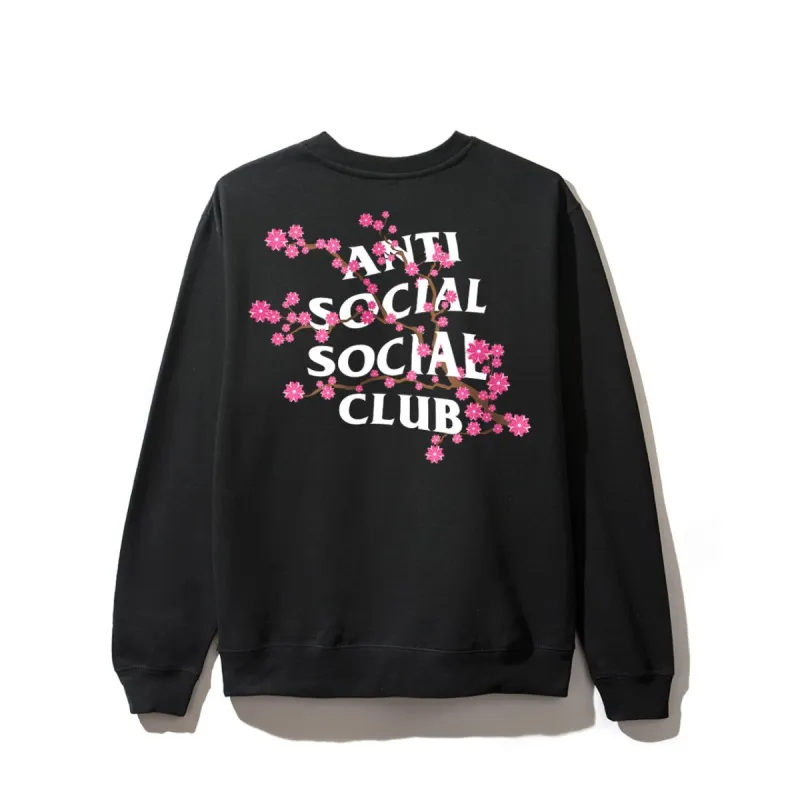 Cherry Blossum Black Crewneck made by Anti Social Social Club