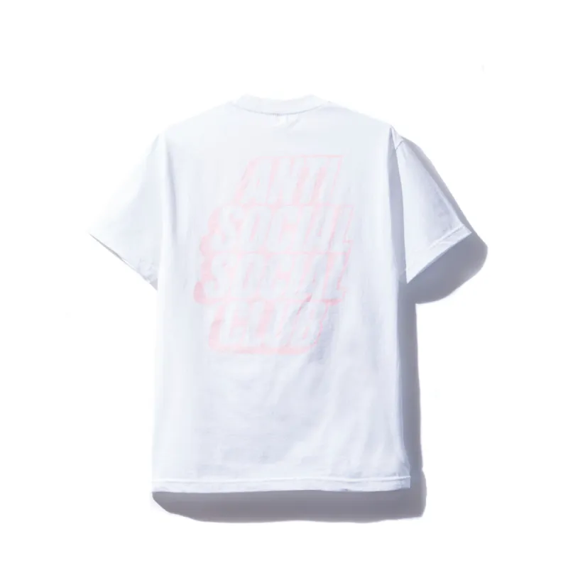 Blocked Logo White Tee w/ Pink sold by Anti Social Social Club