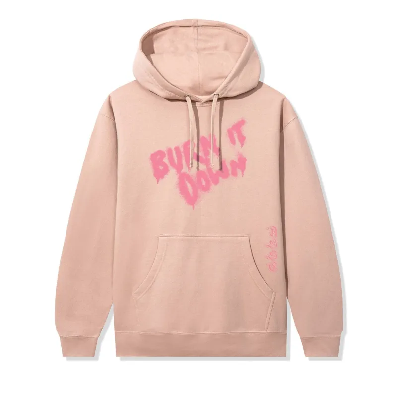 Burn It Down Hoodie - Dusty Pink sold by Anti Social Social Club