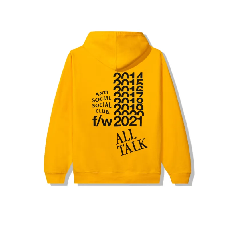 All Talk On A Blog Gold Hoodie sold by Anti Social Social Club