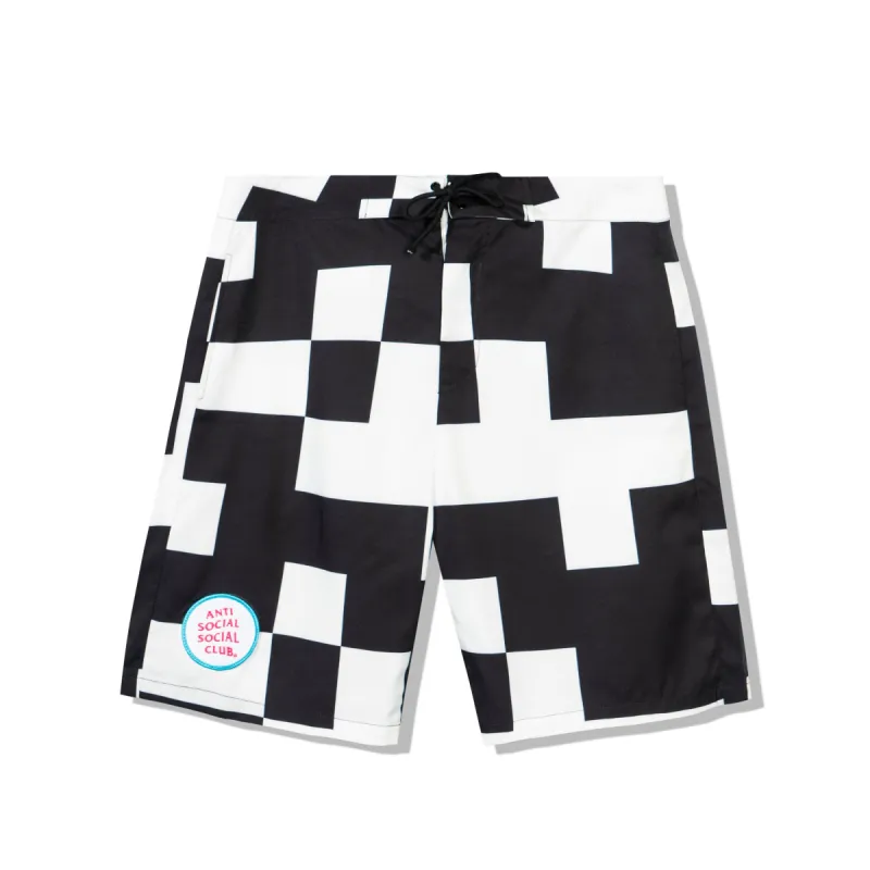 Kook Black/White Board Shorts sold by Anti Social Social Club