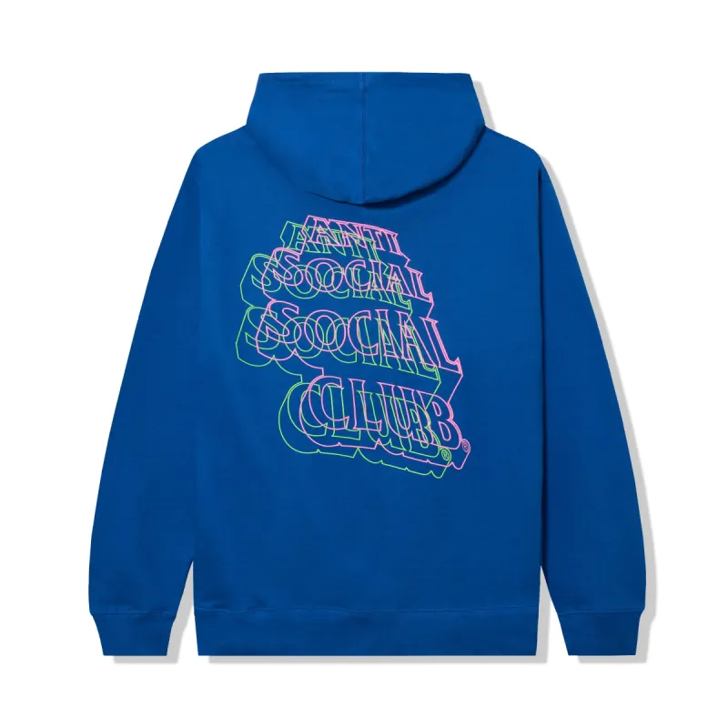 Neon Lights And A Lot Of Rain Blue Hoody made by Anti Social Social Club