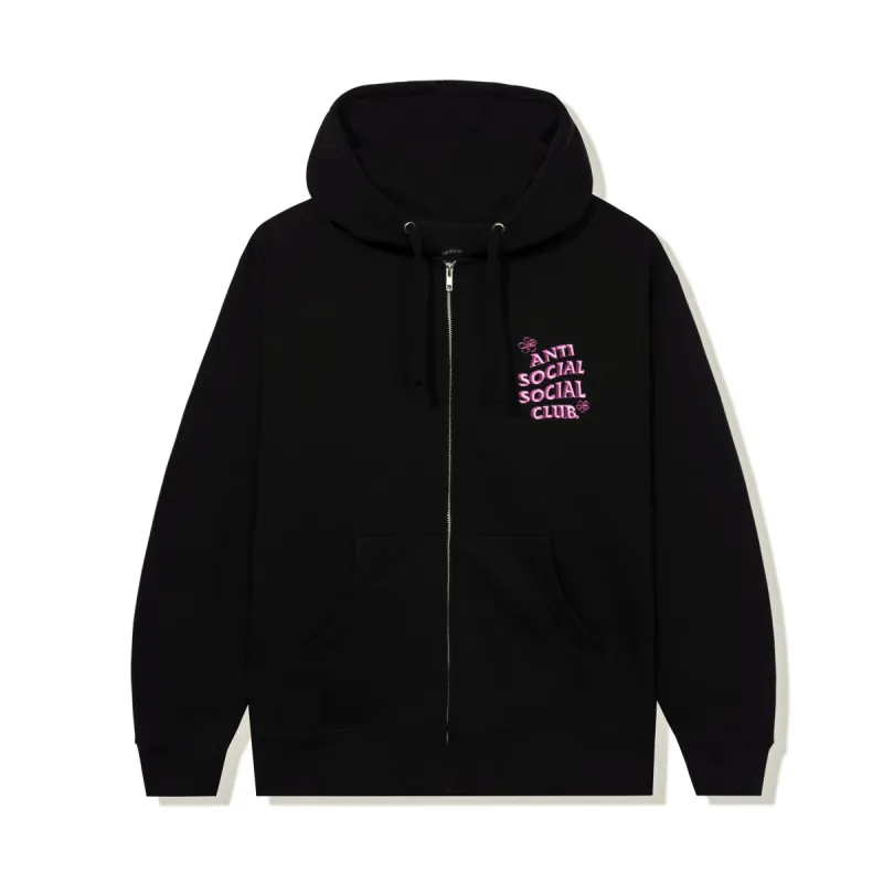 Coral Crush Black Zip Hoodie made by Anti Social Social Club