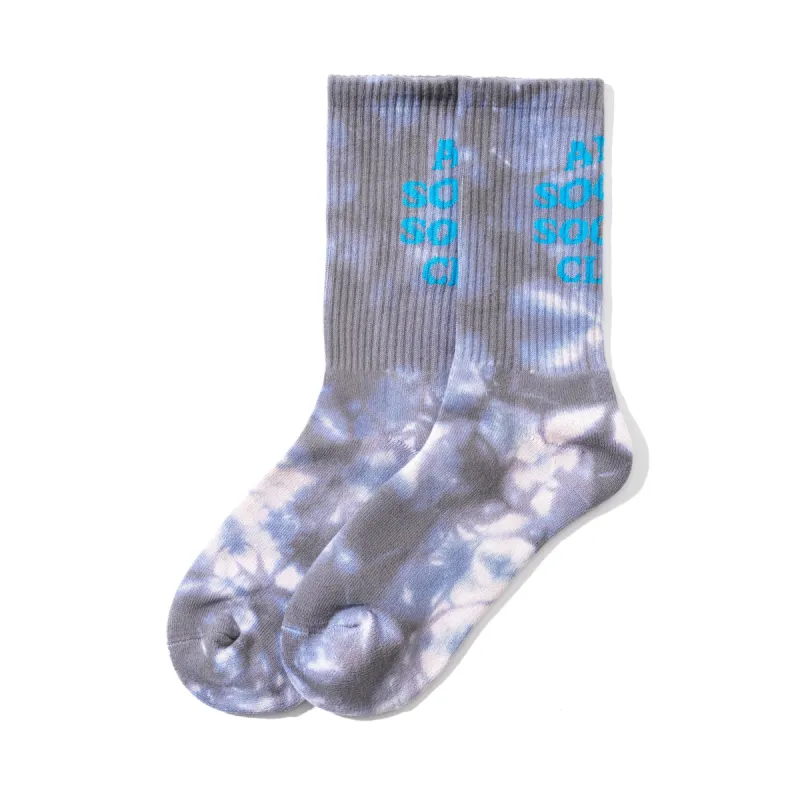 Call My Bluff Grey Tie Dye Socks sold by Anti Social Social Club