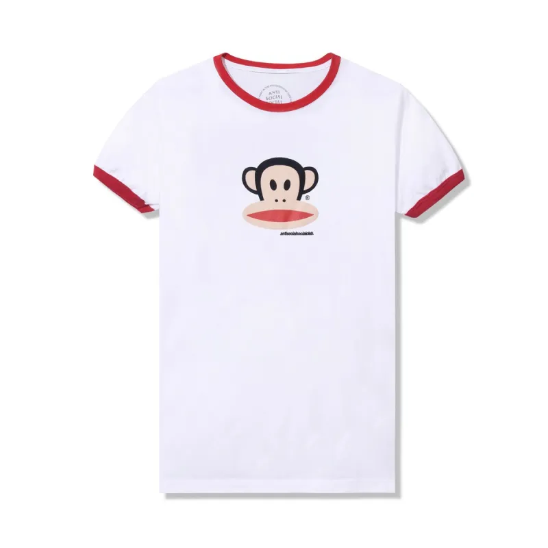 Paul Frank x ASSC Logo White/Red Ringer Tee made by Anti Social Social Club