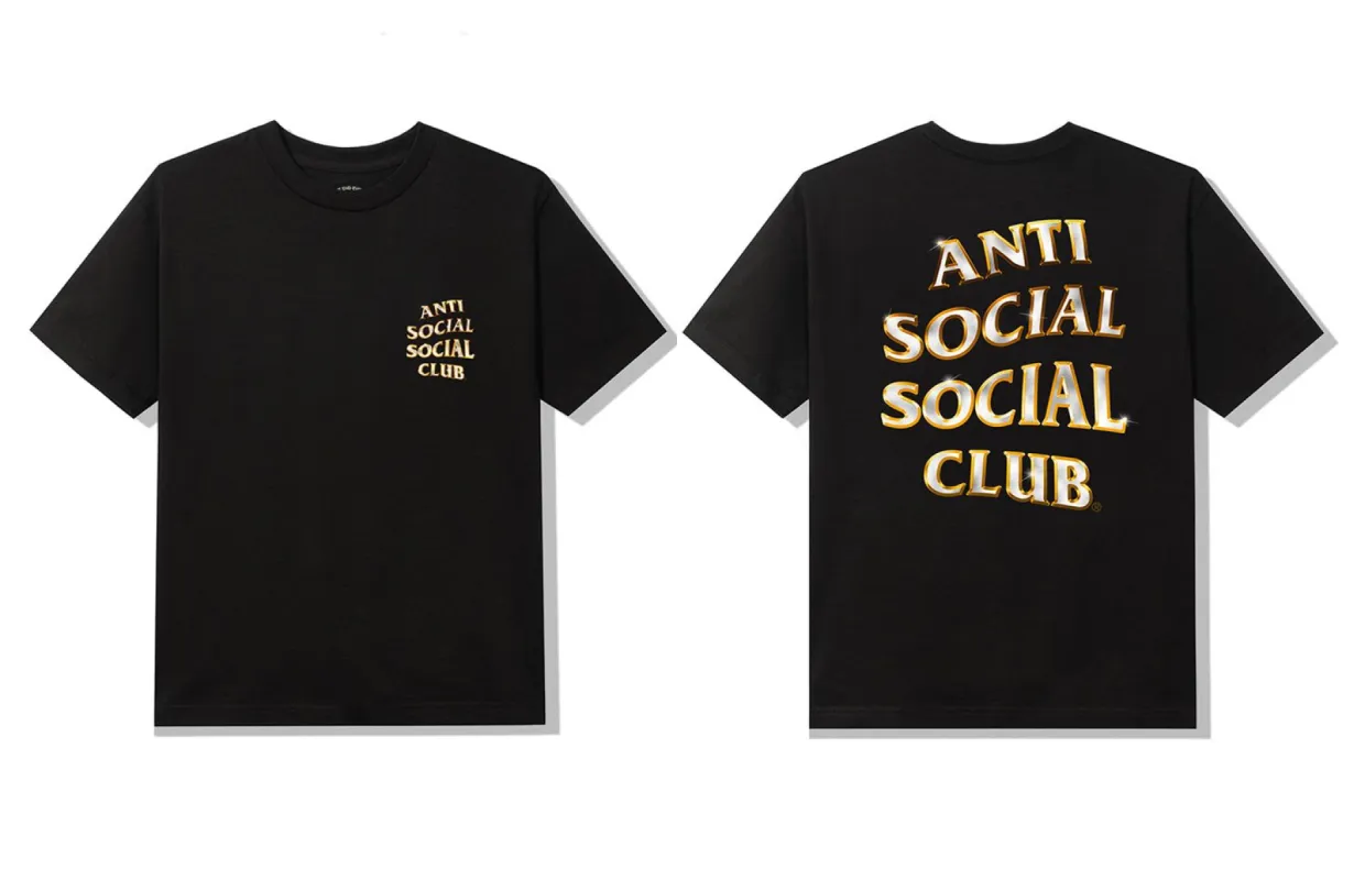Goldy Black Tee sold by Anti Social Social Club