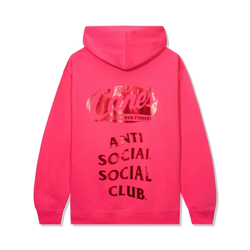 ASSC x Raising Canes Shimmer Stack Pink Hoodie made by Anti Social Social Club
