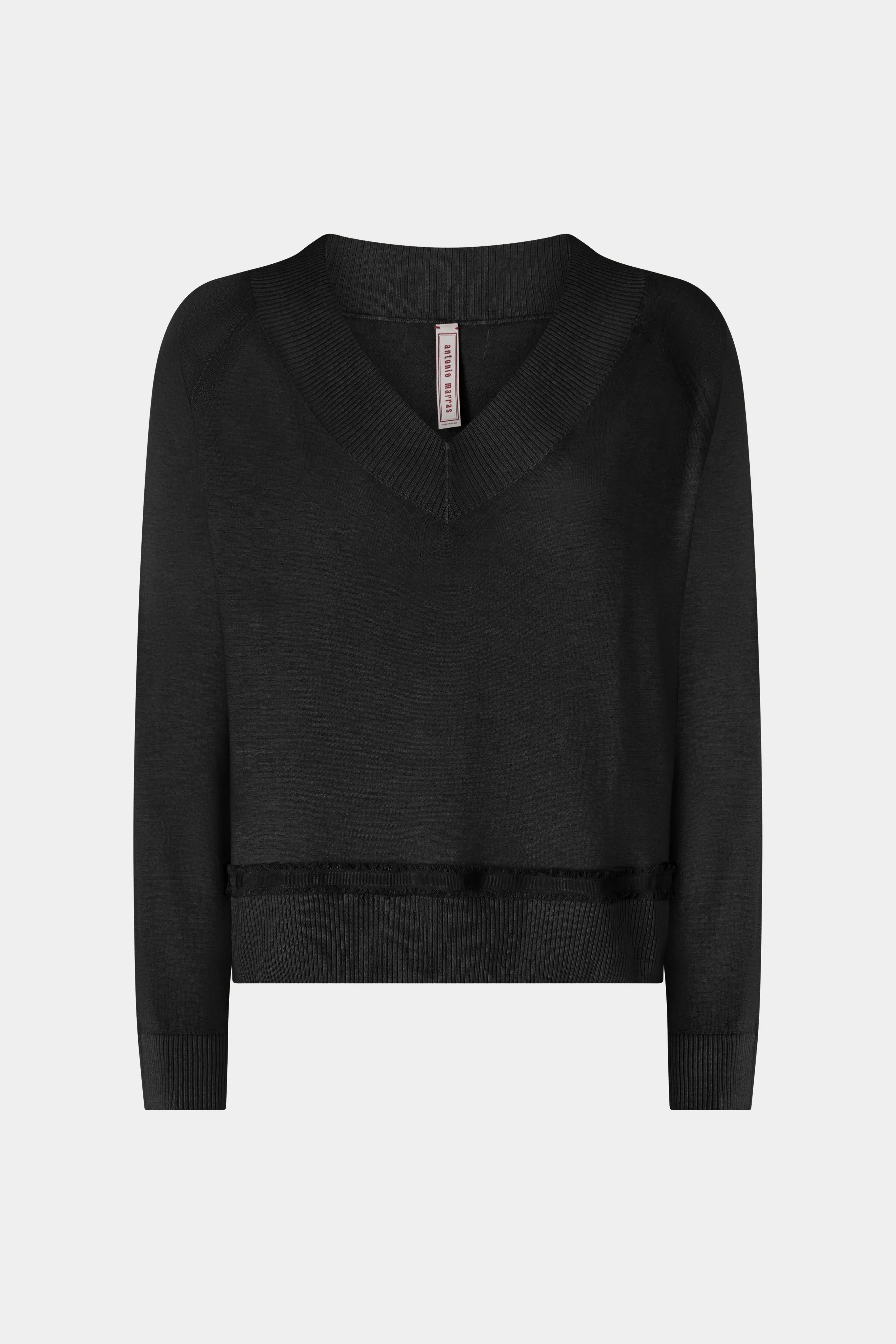 Cashmere V-Neck Sweater with Black Insert sold by Antonio Marras