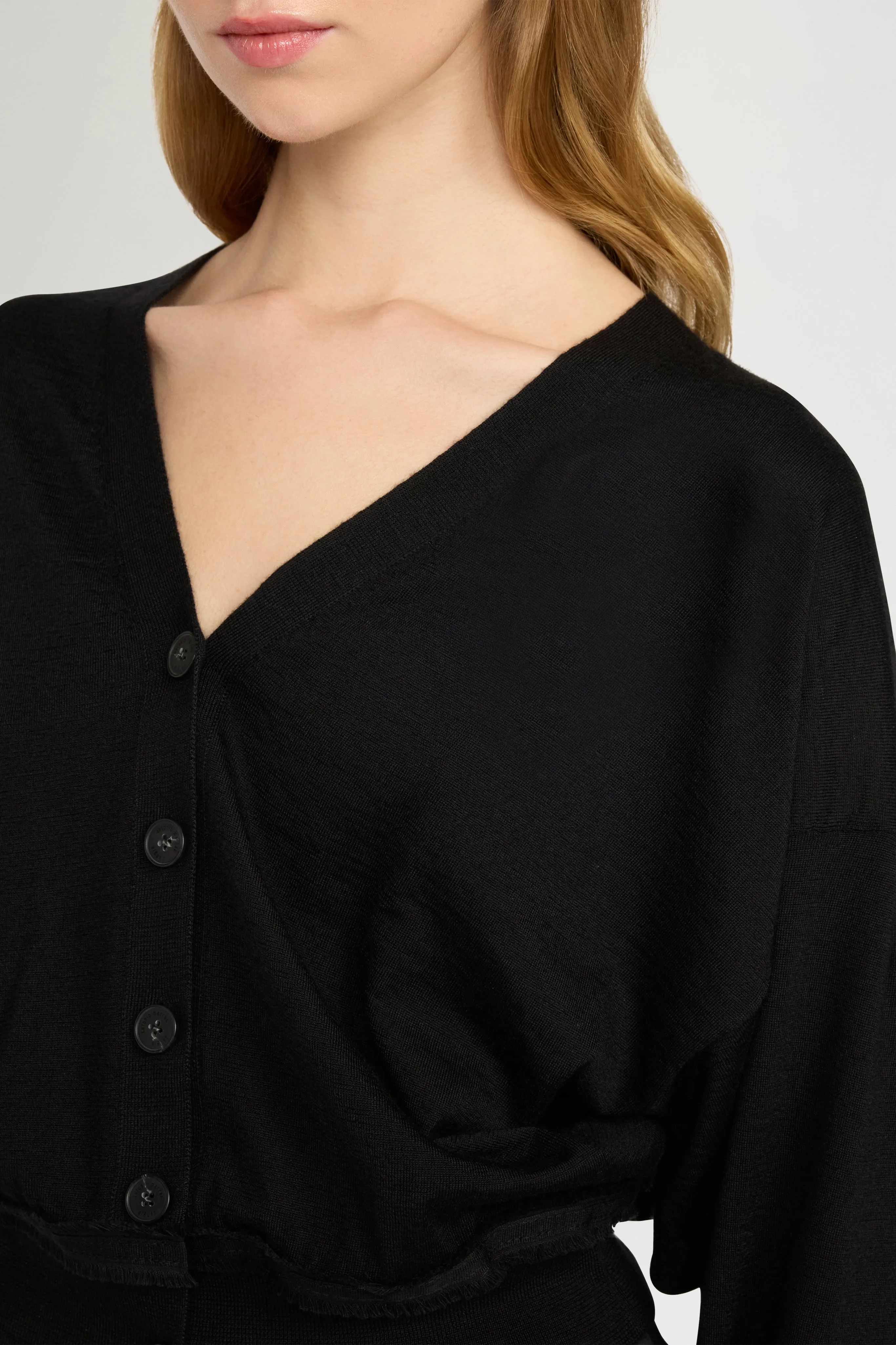 Black Cashmere V-Neck Cardigan sold by Antonio Marras product image thumbnail 4