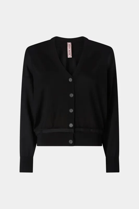 Black Cashmere V-Neck Cardigan sold by Antonio Marras