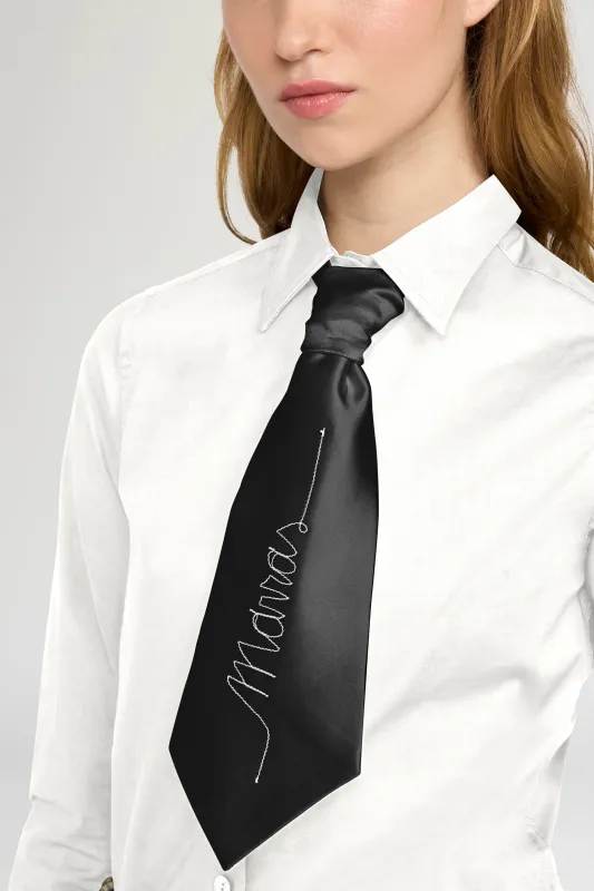 Embroidered Marras Silk Tie made by Antonio Marras