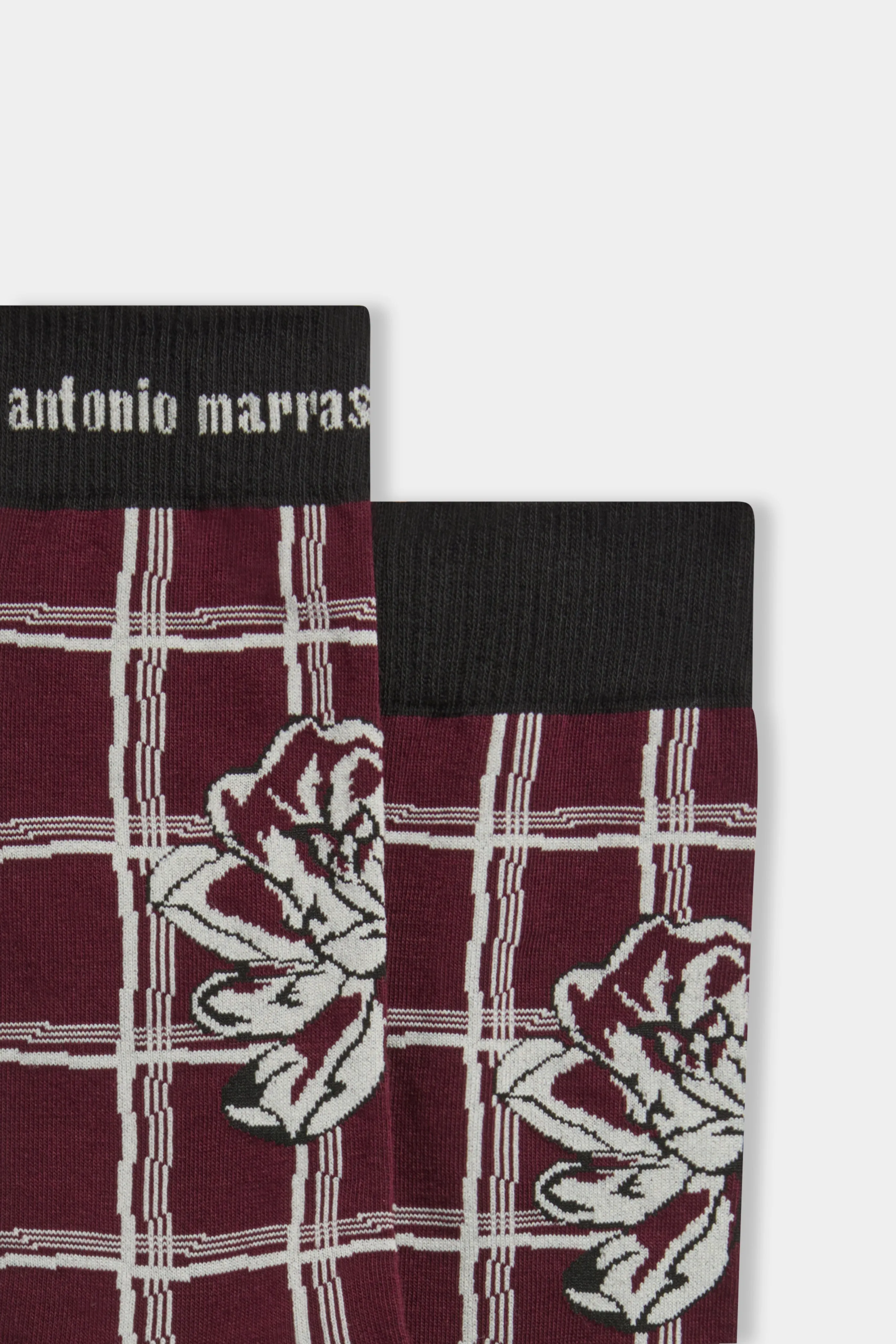 Burgundy Check & Rose Socks sold by Antonio Marras product image thumbnail 2
