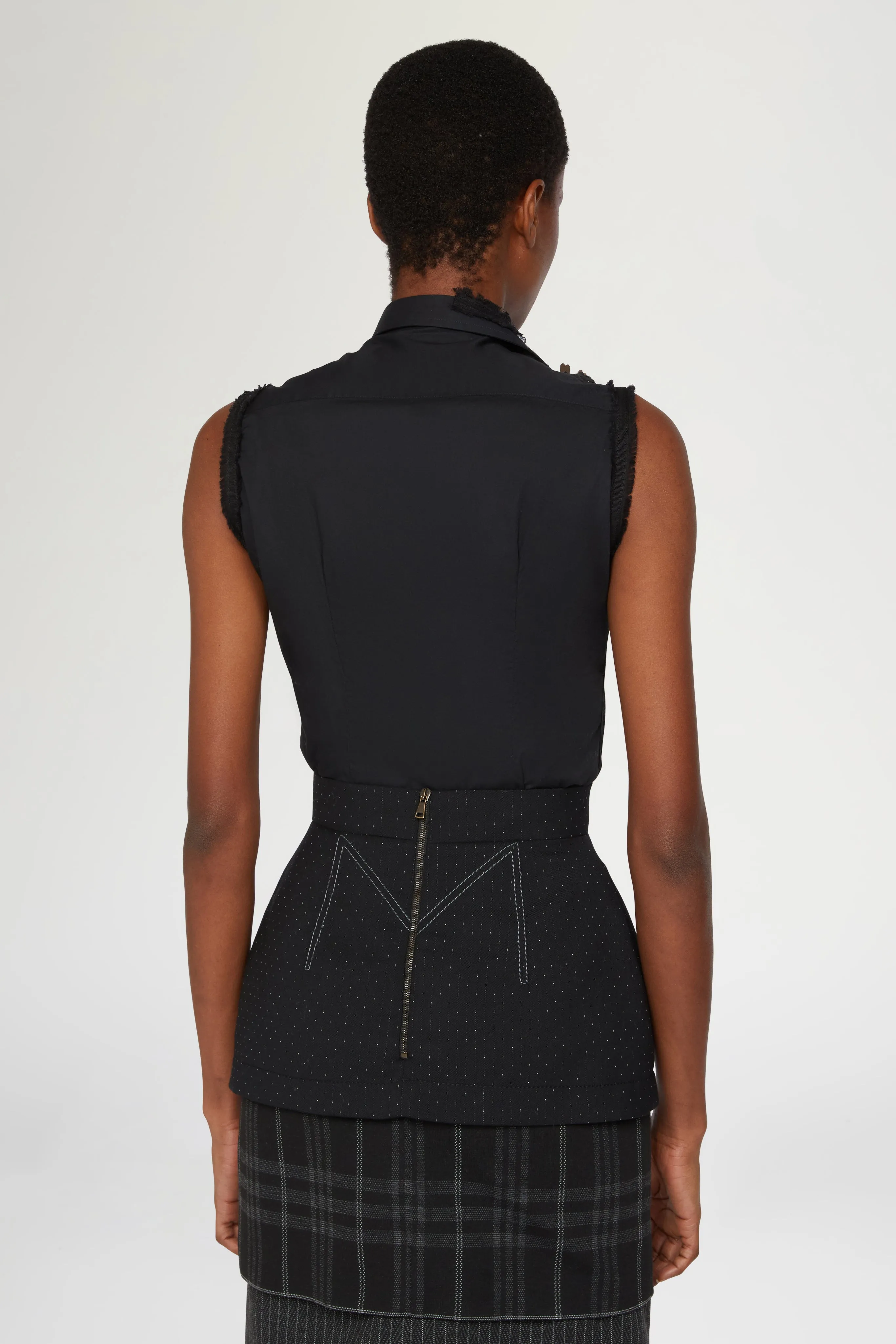 Black Sleeveless Shirt with Beaded Appliqués sold by Antonio Marras product image thumbnail 3