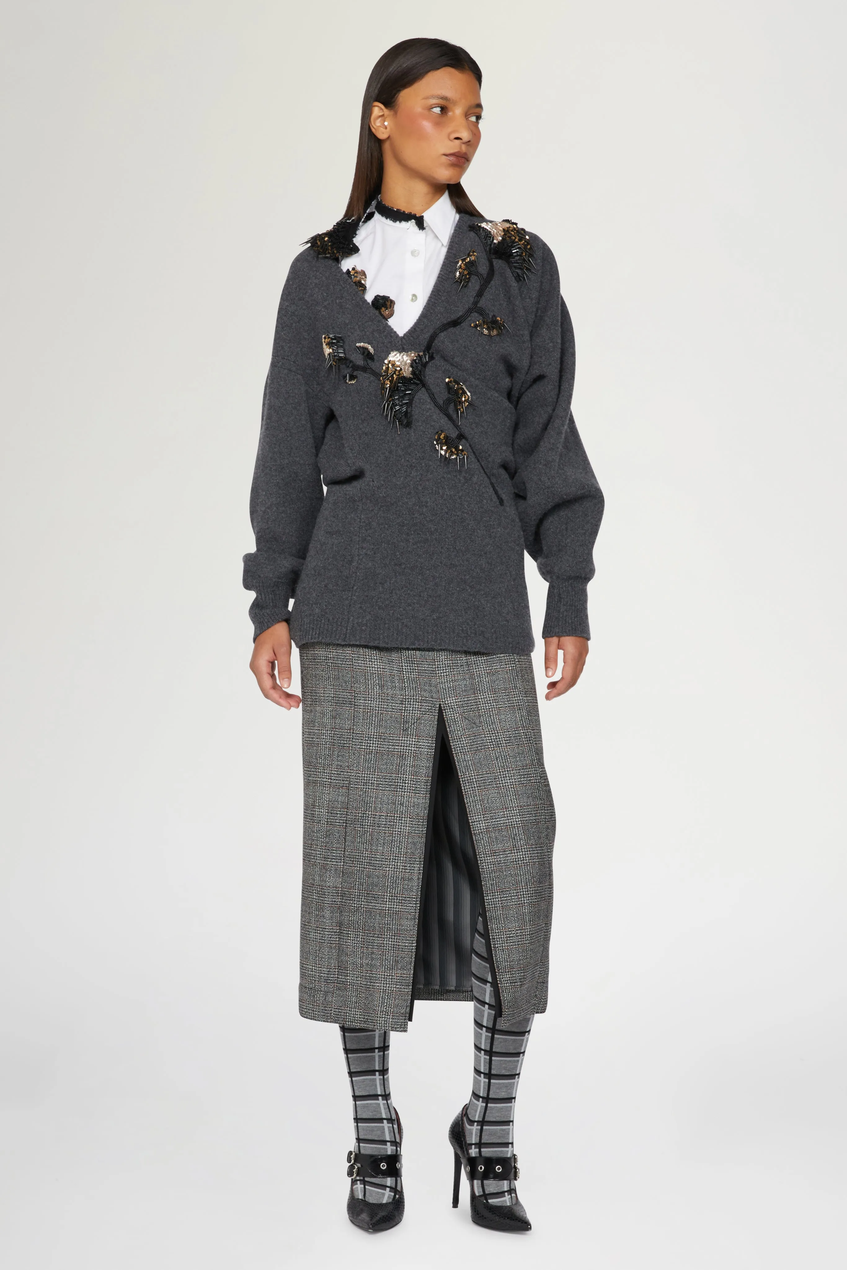 White Sleeveless Shirt with Beaded Appliqués sold by Antonio Marras product image thumbnail 2