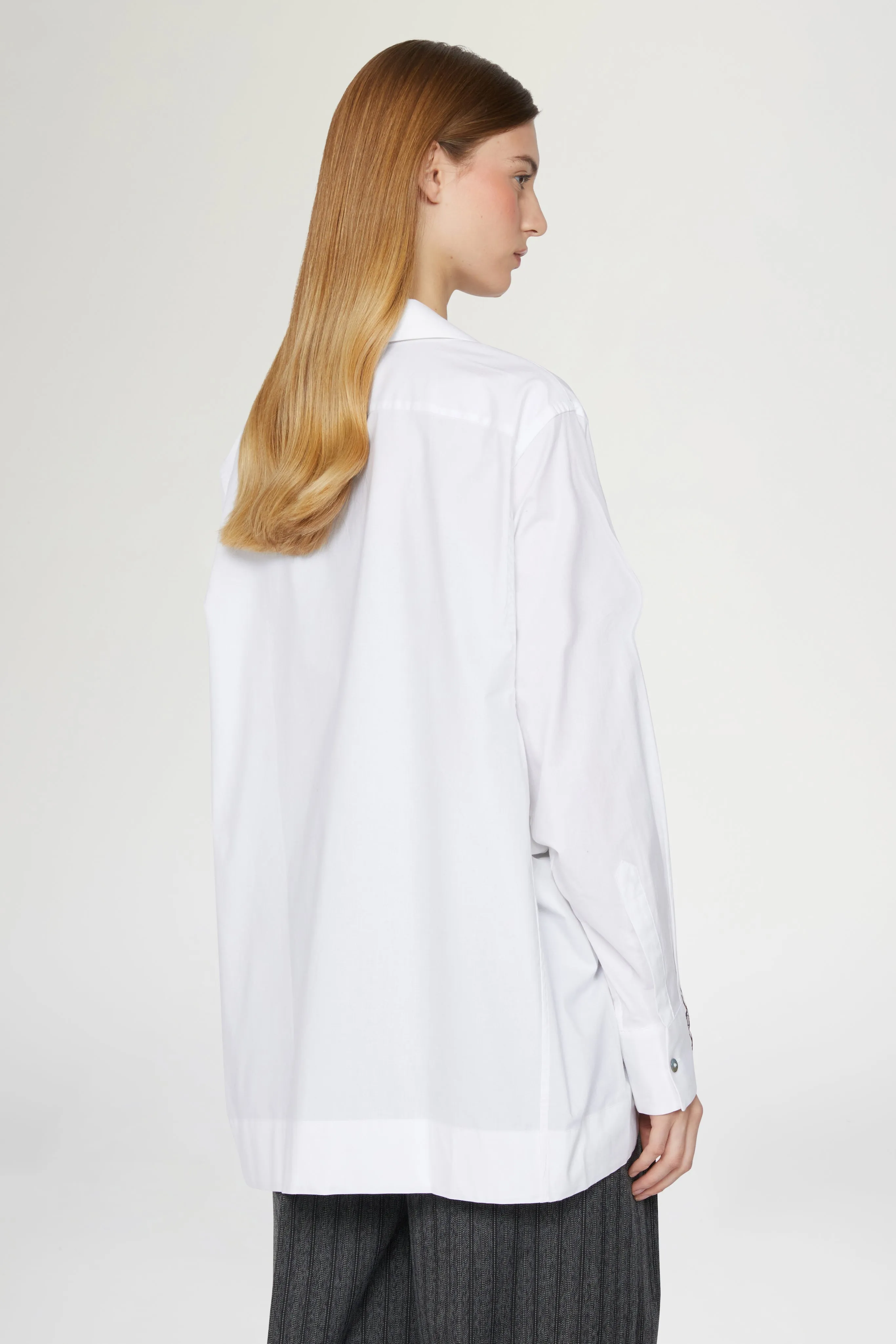 White Cotton Shirt with Floral Threadwork sold by Antonio Marras product image thumbnail 3