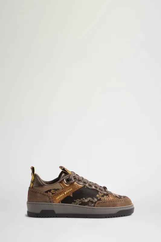 Jacquard Brocade Sneakers with Metallic Trim made by Antonio Marras