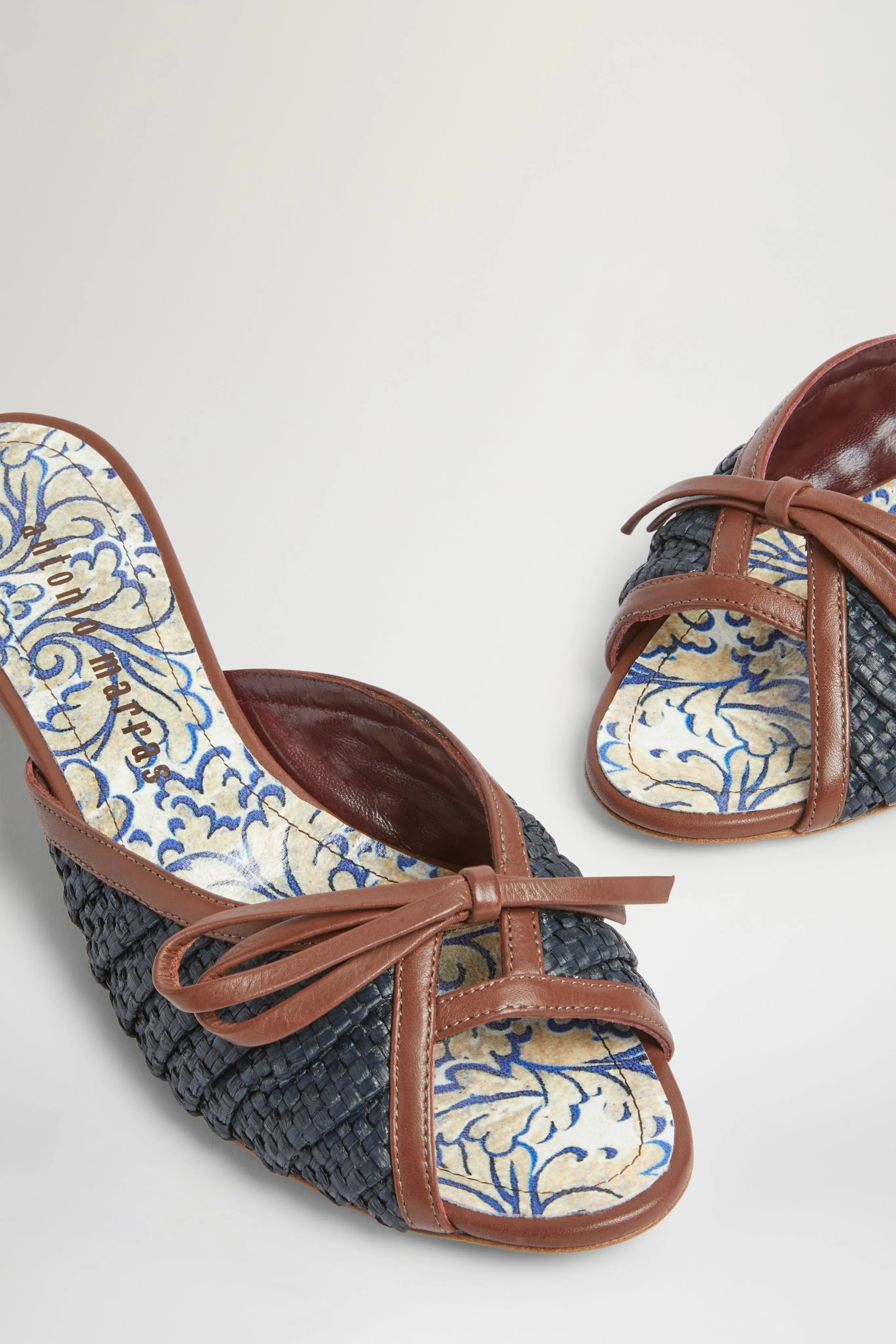 Kitten Heel Sandals in Blue Raffia sold by Antonio Marras product image thumbnail 4