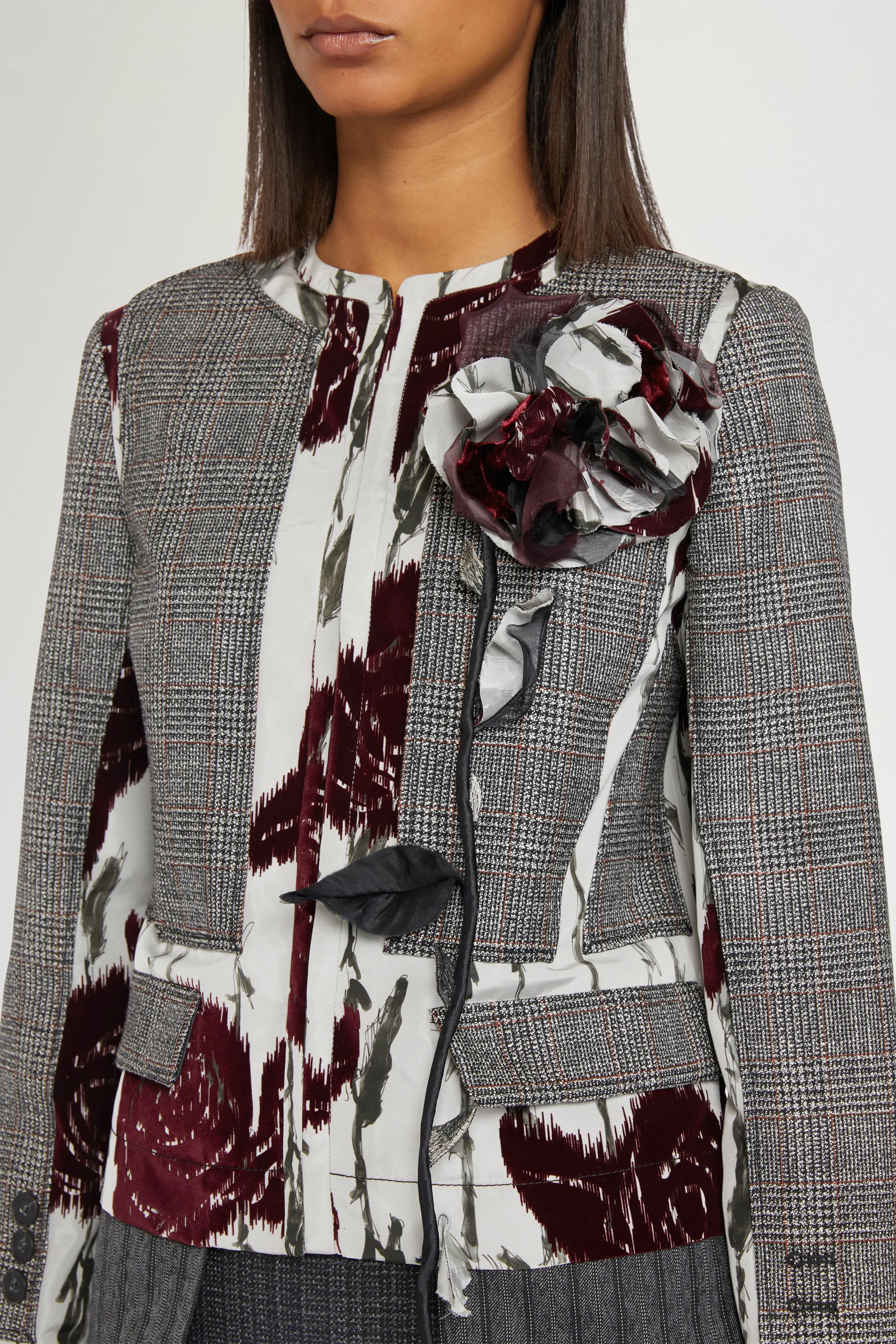 Prince of Wales and Flocked Roses Structured Jacket sold by Antonio Marras product image thumbnail 4