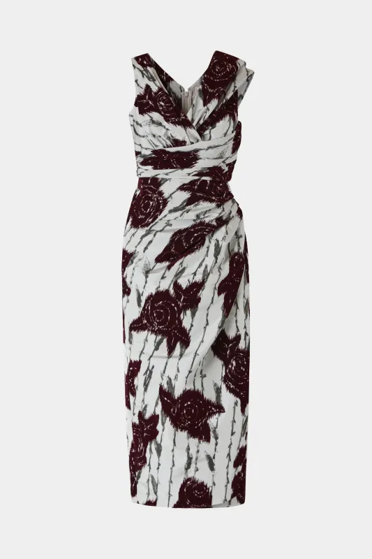 Midi Dress with Flocked Roses sold by Antonio Marras