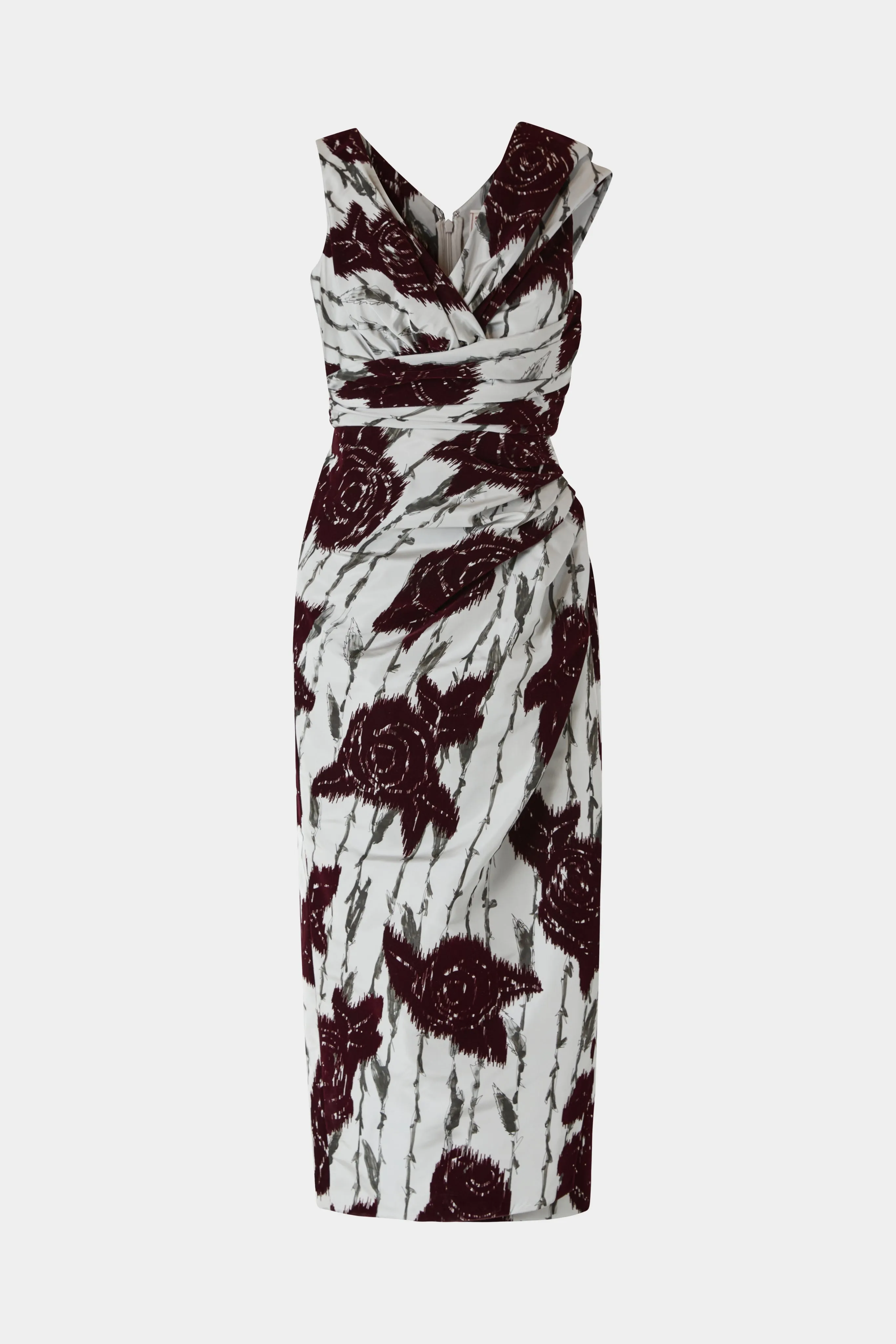 Midi Dress with Flocked Roses sold by Antonio Marras