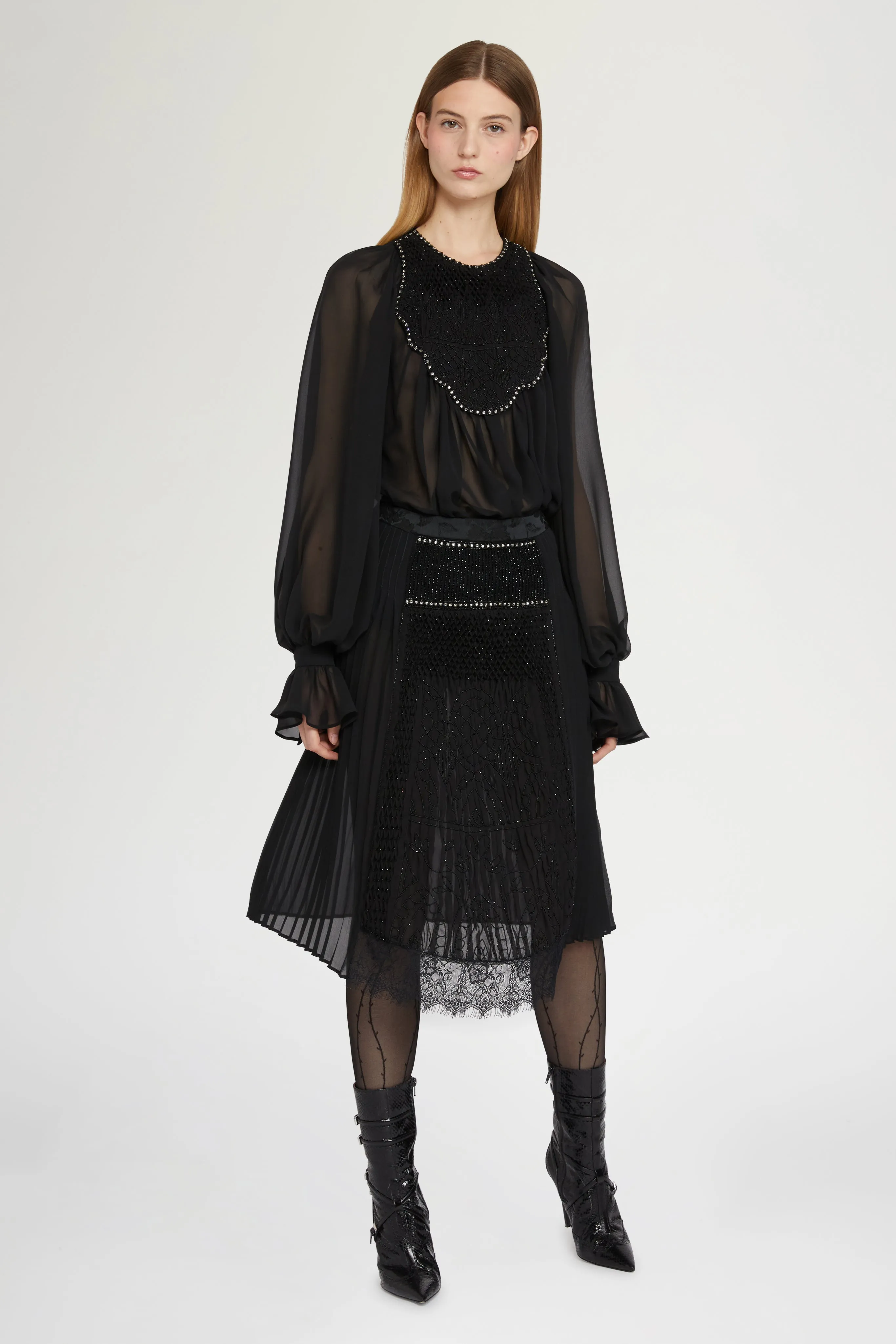 Embellished Pleated Midi Skirt sold by Antonio Marras product image thumbnail 2