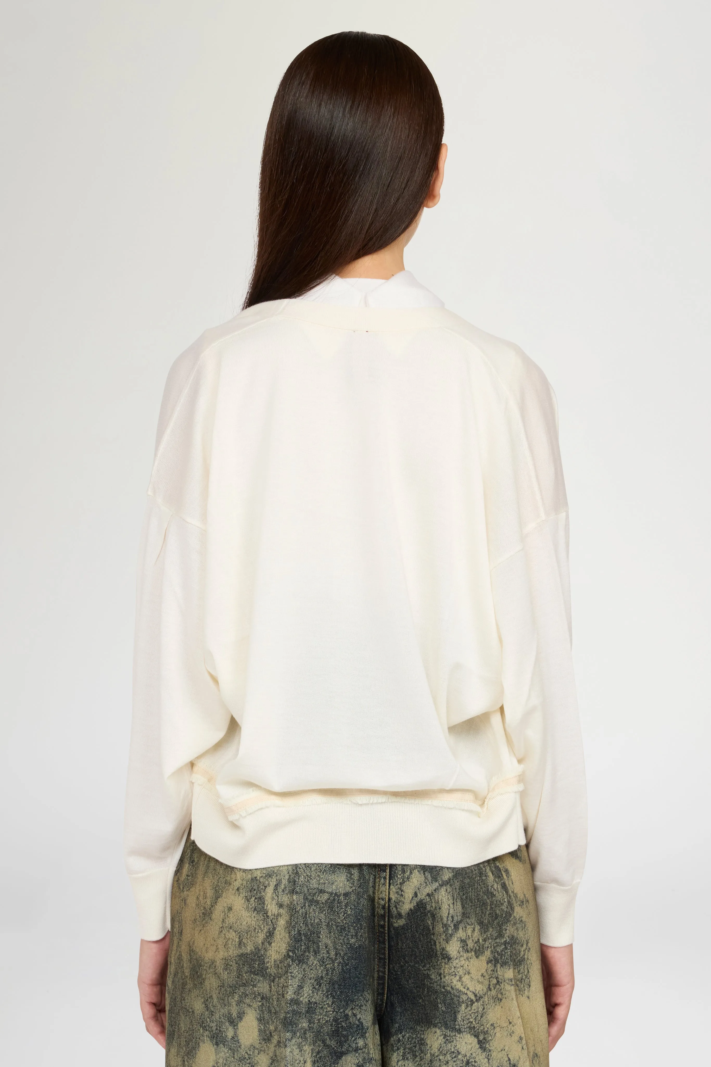 Ivory Cashmere V-neck Cardigan sold by Antonio Marras product image thumbnail 3