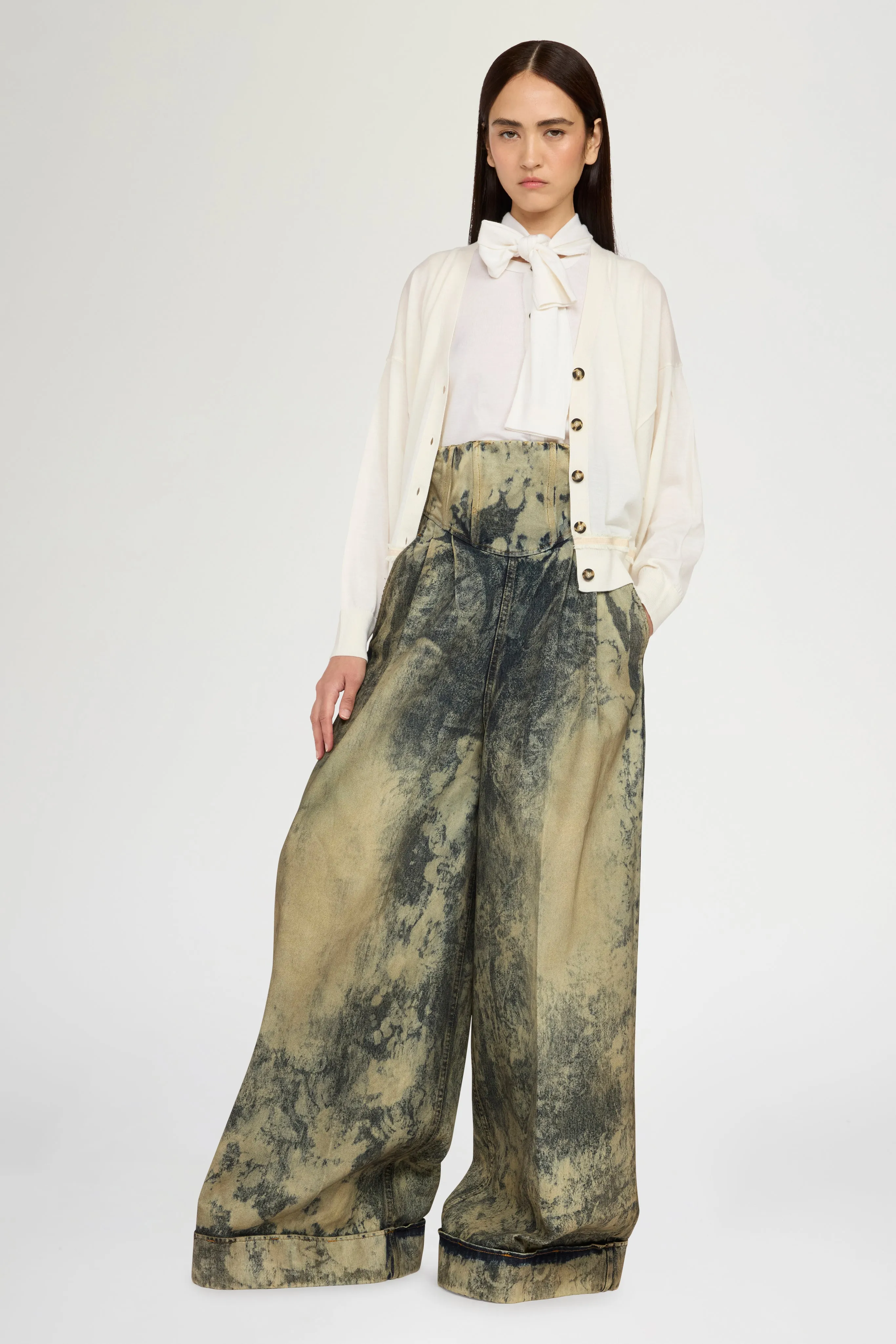 Ivory Cashmere V-neck Cardigan sold by Antonio Marras product image thumbnail 2