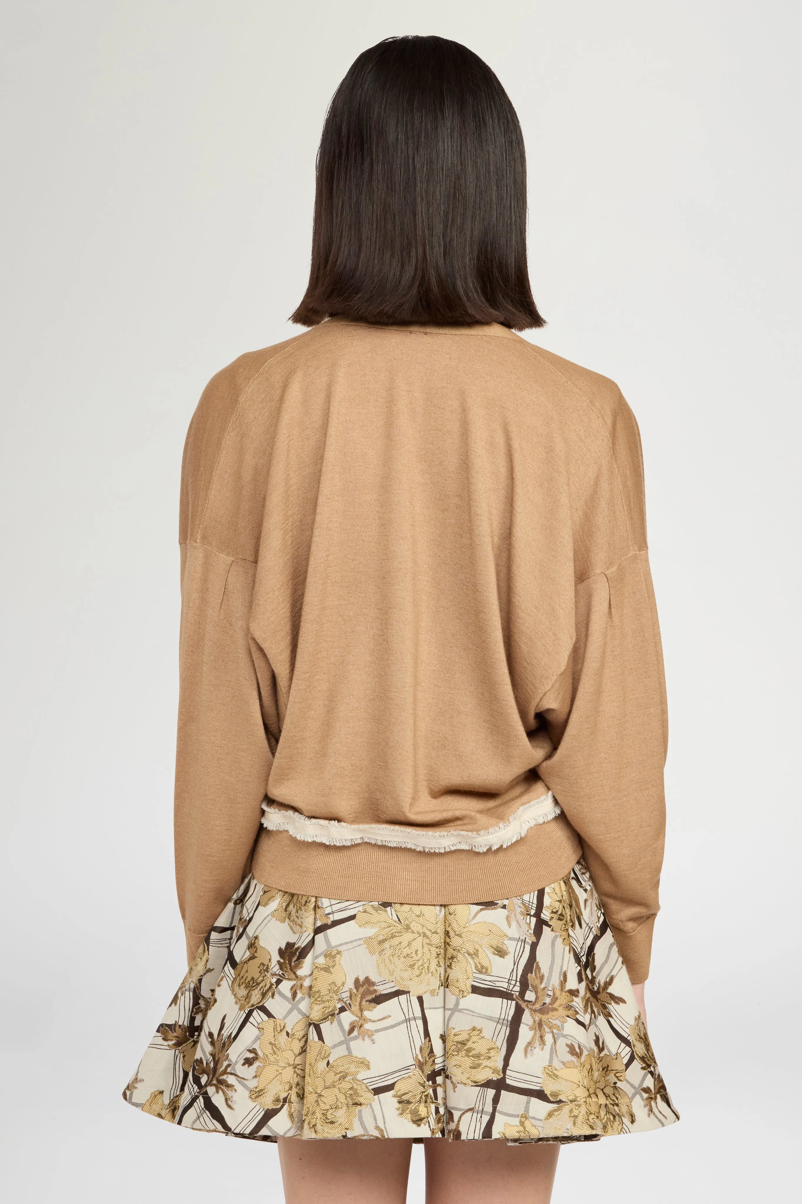 V-Neck Camel Cashmere Cardigan With Contrast Detail sold by Antonio Marras product image thumbnail 3