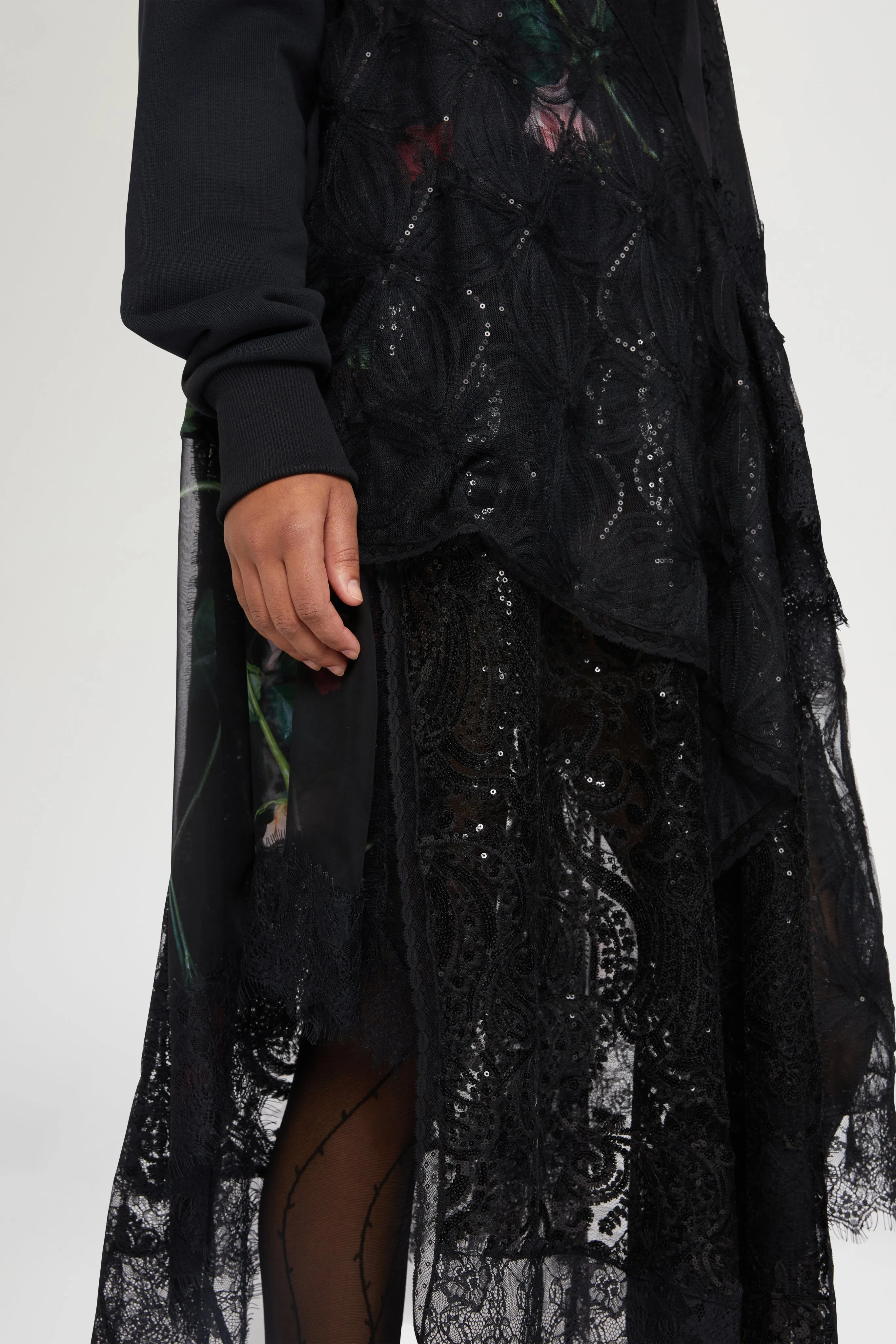 Lace Overlay Sweatshirt Dress sold by Antonio Marras product image thumbnail 4