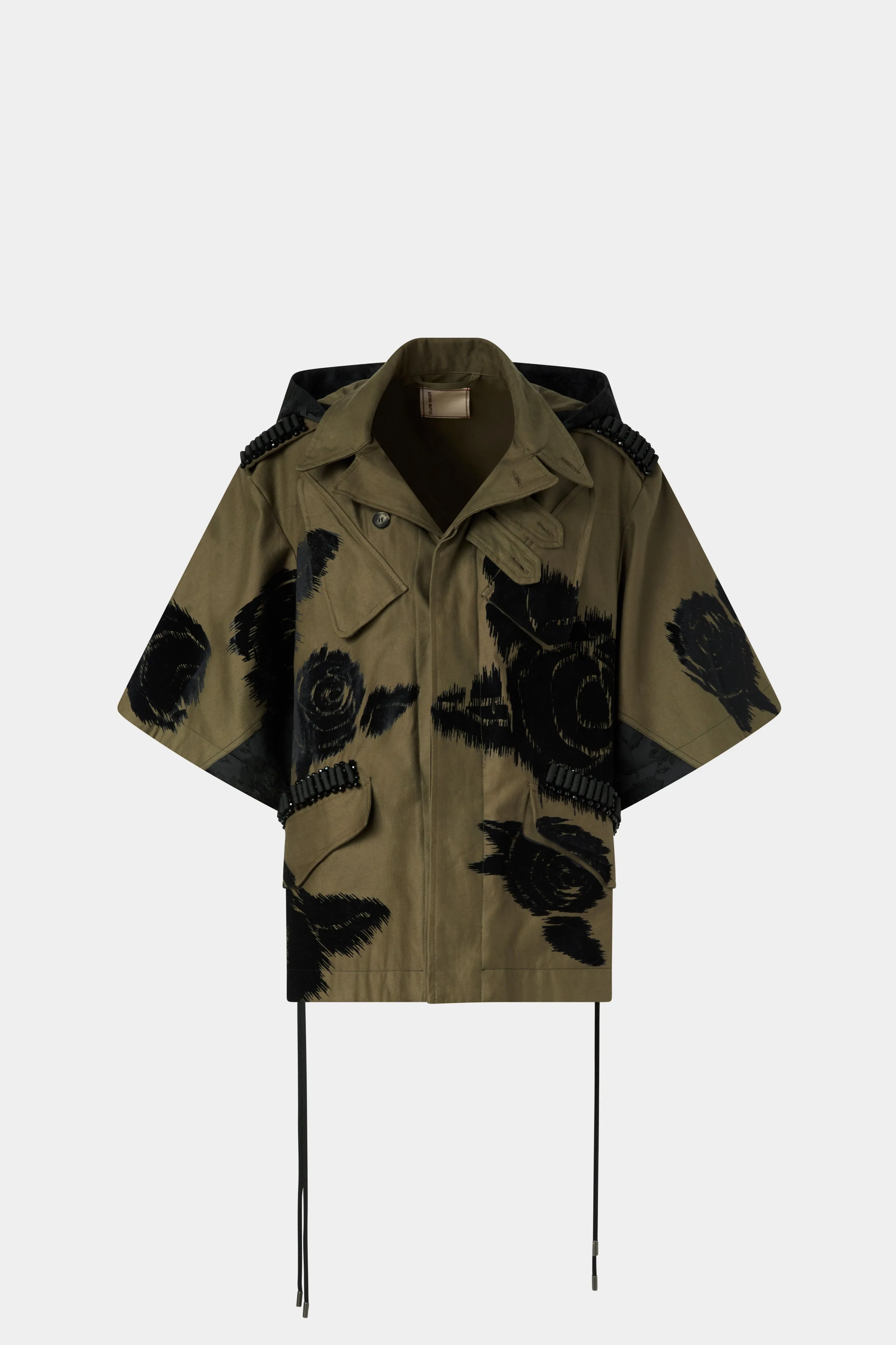 Parka with Floral Velvet Appliqué sold by Antonio Marras