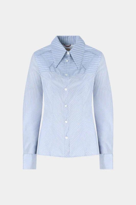 Cotton Shirt with Contrasting Striped Insert sold by Antonio Marras