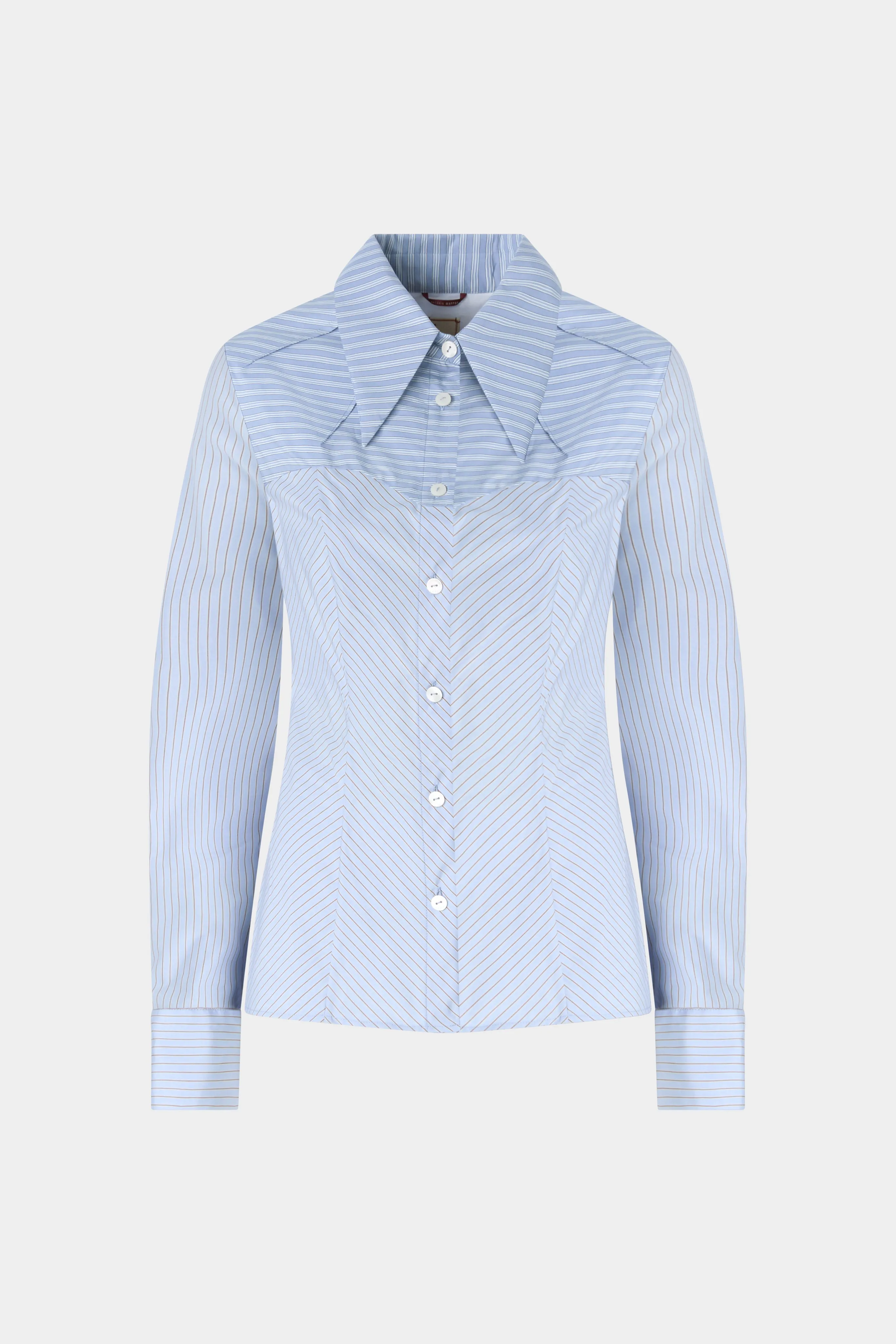 Cotton Shirt with Contrasting Striped Insert sold by Antonio Marras