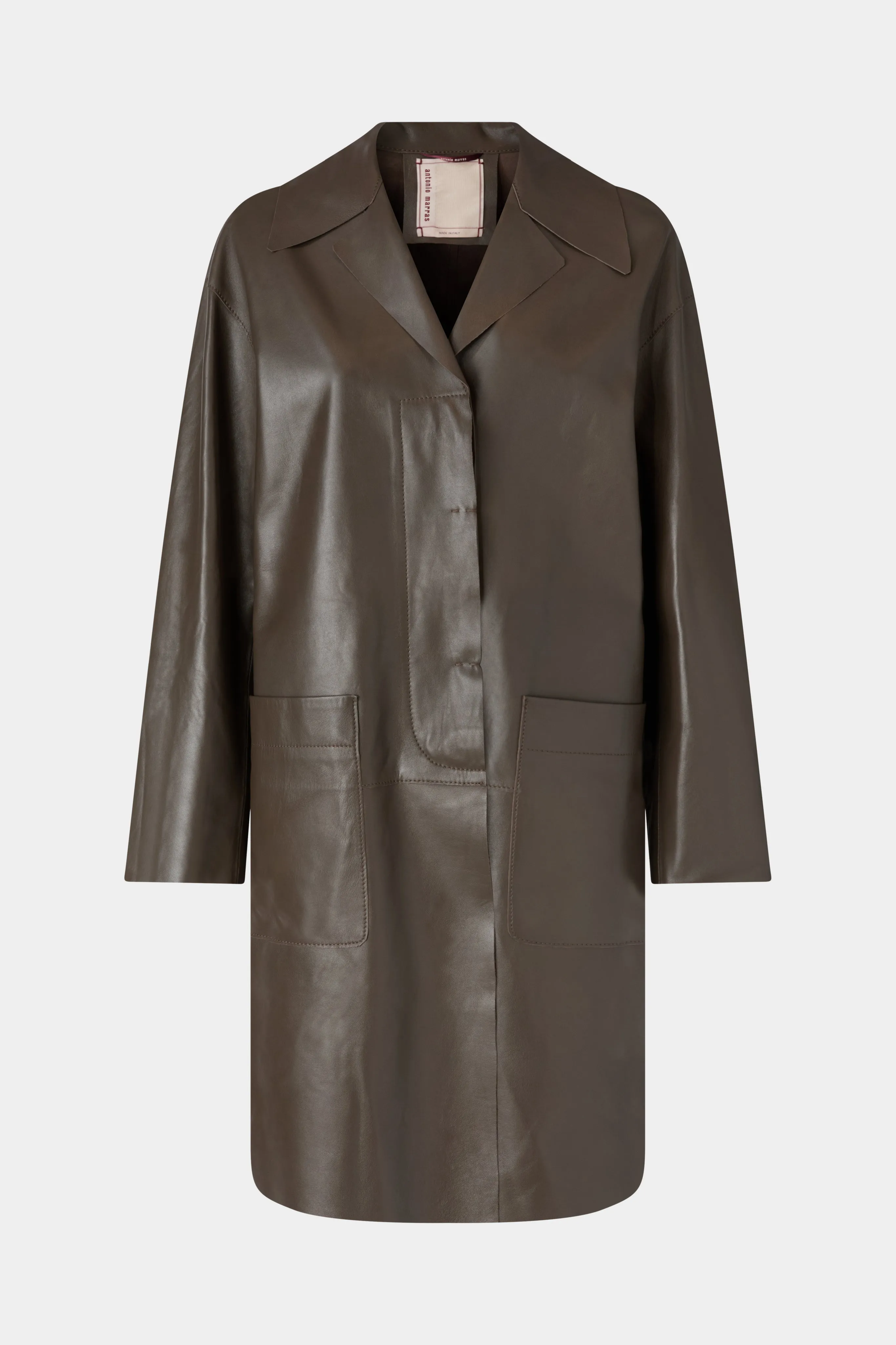 Taupe Unlined Leather Coat sold by Antonio Marras