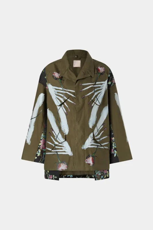 Parka with Painted Roses & Hands made by Antonio Marras